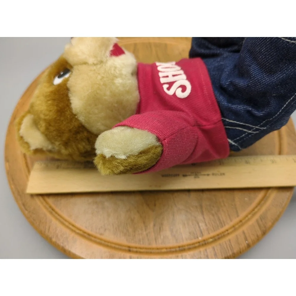 Vintage 1999 Shoney's Restaurant Shoney Bear Plush Overalls Stuffed Animal 10 In